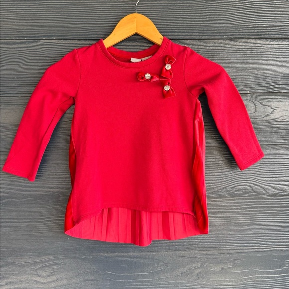Tahari Other - Tahari Girl Red Velvet Pleated Dress Top – Size 4T
